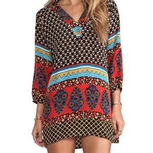 Tolani Nisha Tunic Silk Dress- Black